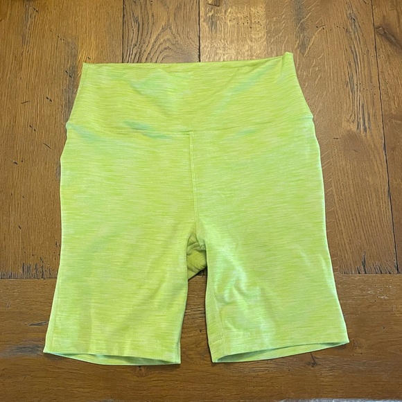Lime green exercise shorts. - Picture 1 of 3